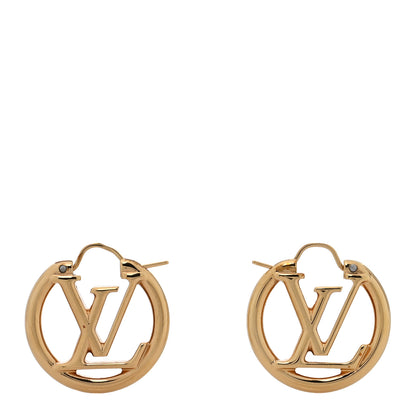 Louis Vuitton Metal Small Louise Hoop Earrings Gold 1 of 5