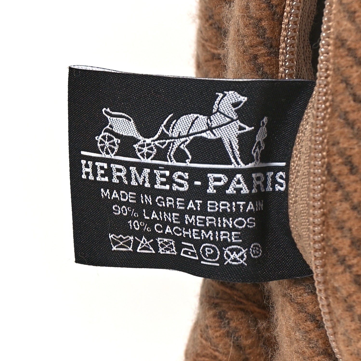 Hermes Wool Cashmere Avalon Pillow PM Ecru Camel 3 of 3