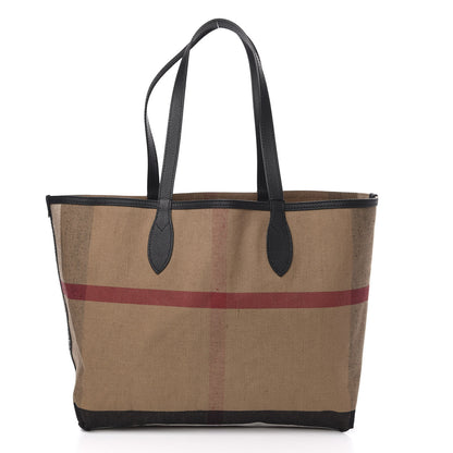 Burberry Coated Canvas Mega Check Medium Doodle Tote Black 5 of 15