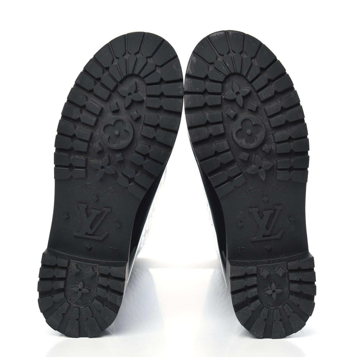 Louis Vuitton Rubber Embossed Monogram Splash Rain Boots 37 Black 5 of 8
