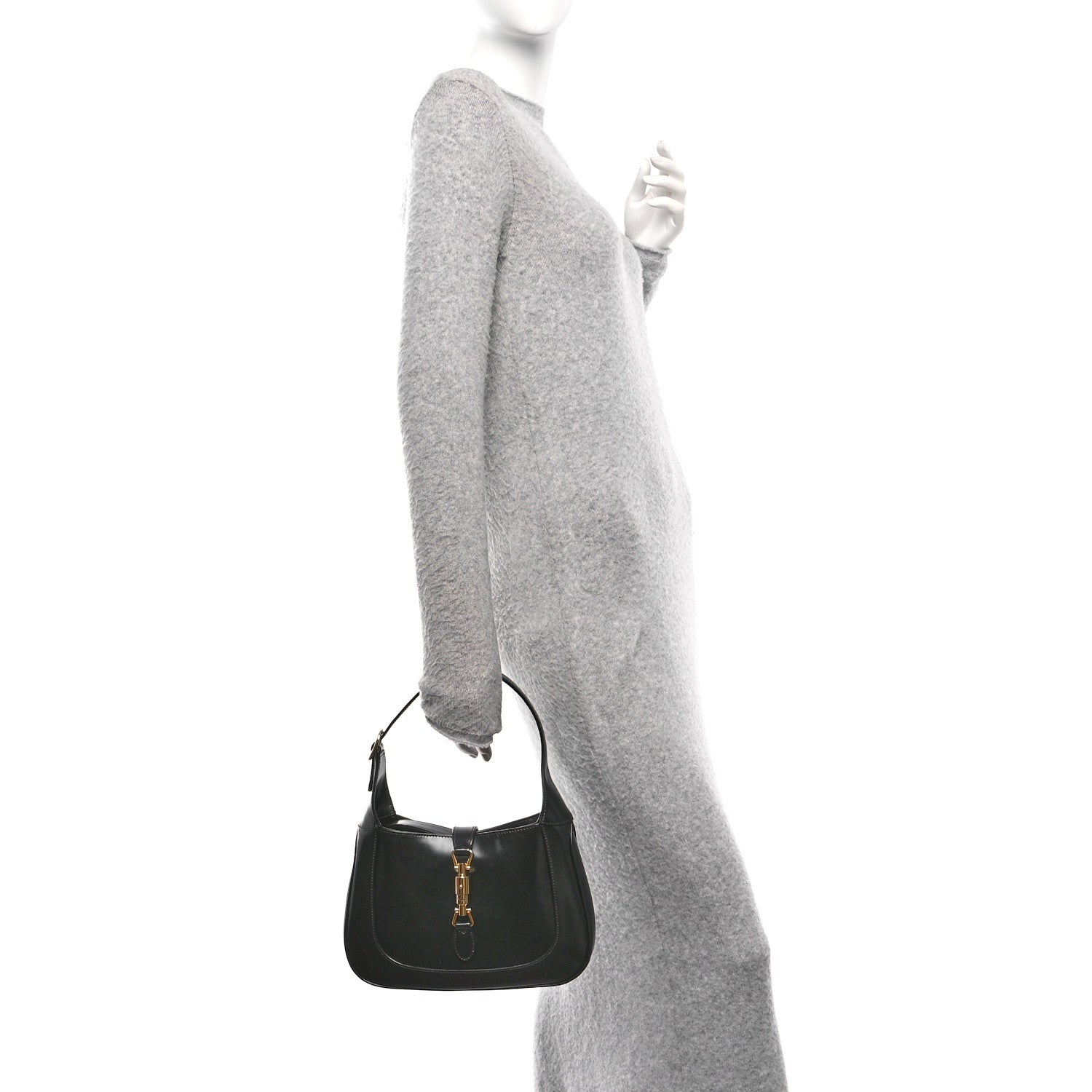 Gucci Boarded Dyana Lux Calfskin Small Jackie 1961 Hobo Black 2 of 10