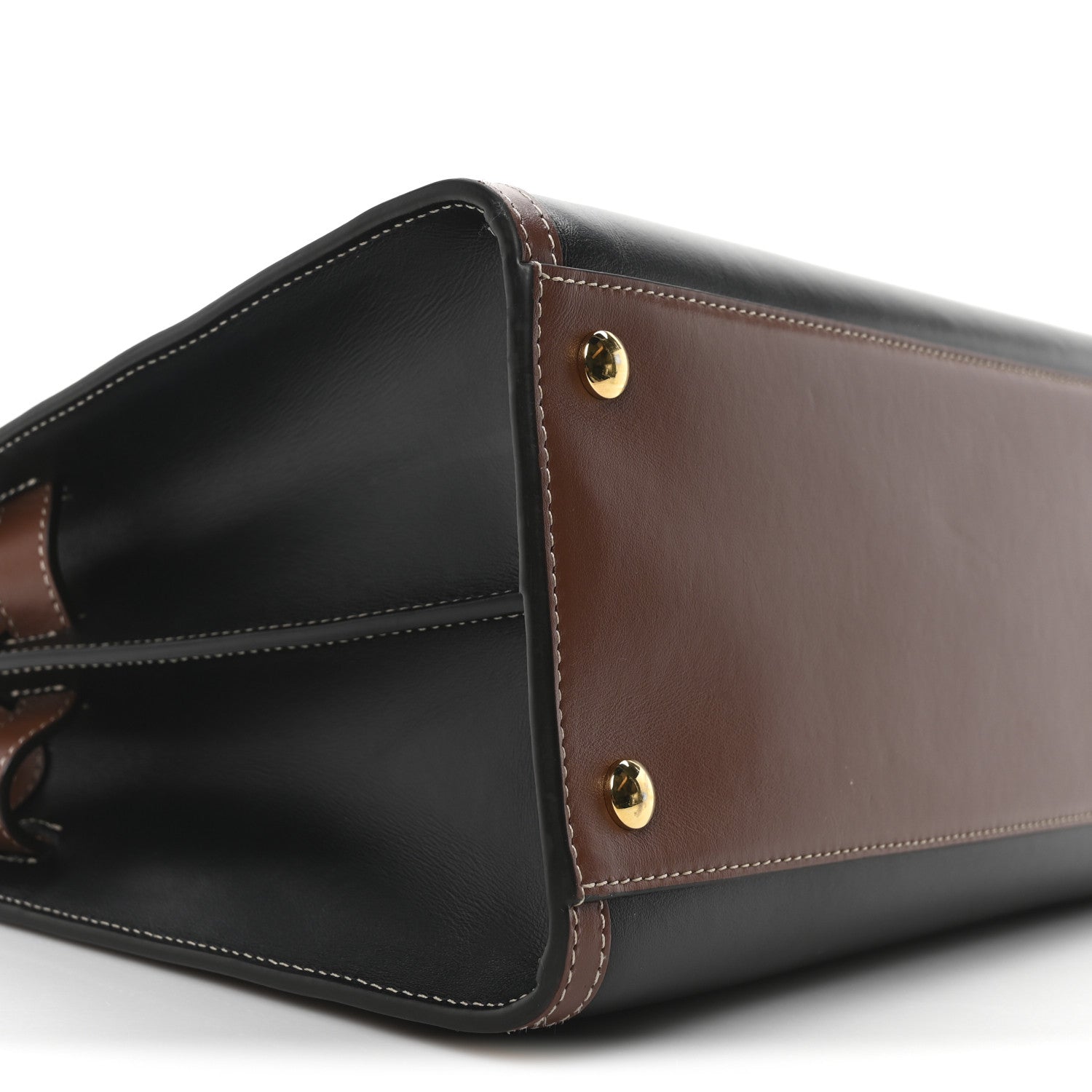 Burberry Calfskin Vintage Check Small Two Handle Title Bag Black 8 of 9