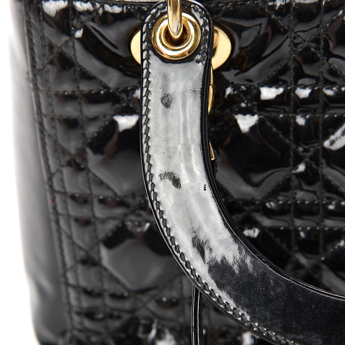 Patent Cannage Medium Lady Dior Black