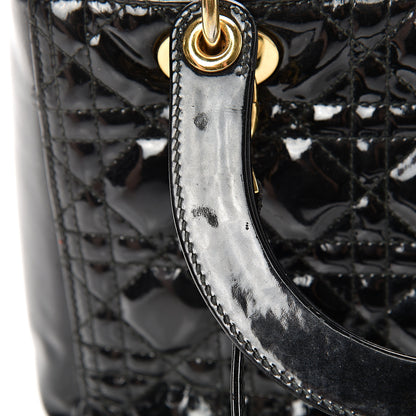 Christian Dior Patent Cannage Medium Lady Dior Black 16 of 18