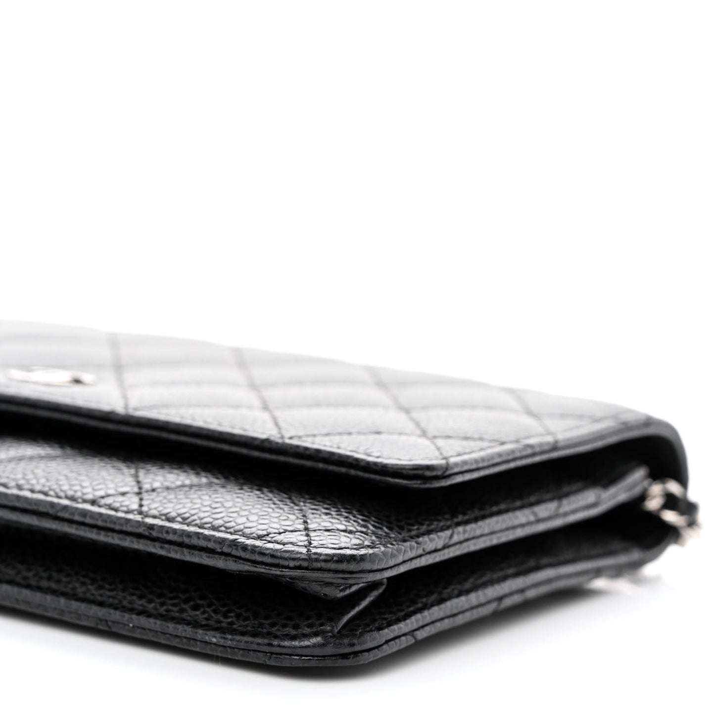 Caviar Quilted Wallet on Chain WOC Black