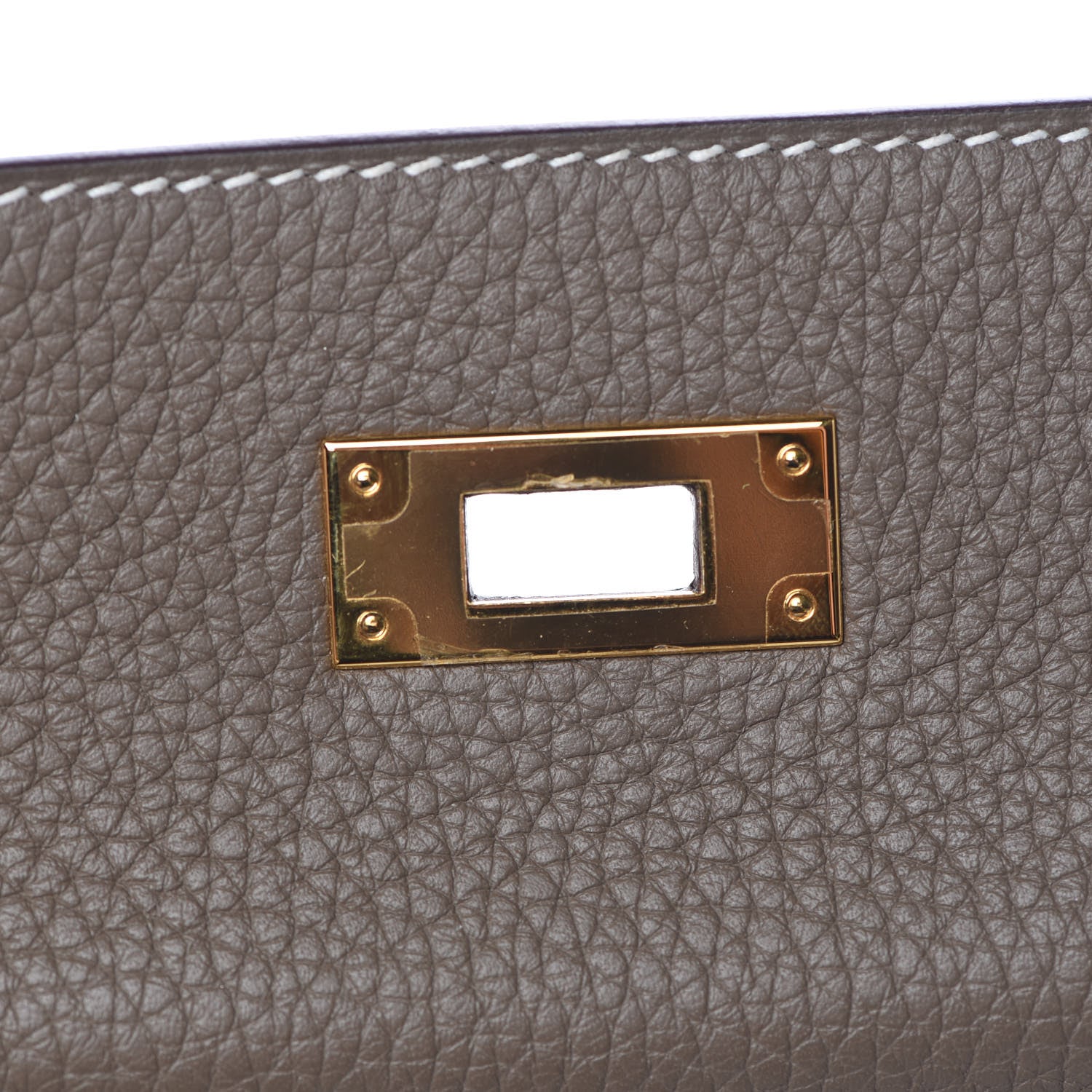Hermes Taurillon Clemence Kelly Retourne 28 Etoupe 17 of 38