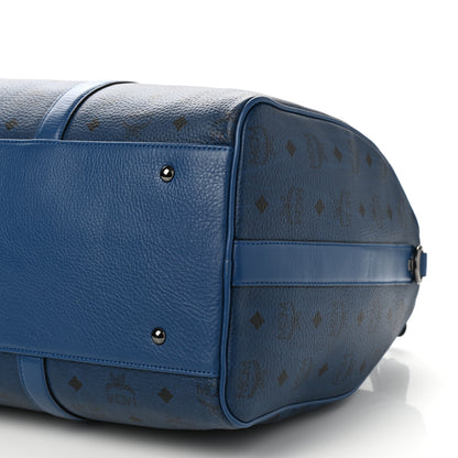 MCM Visetos Medium Traveler Weekender Duffle Bag Navy Blue 7 of 7