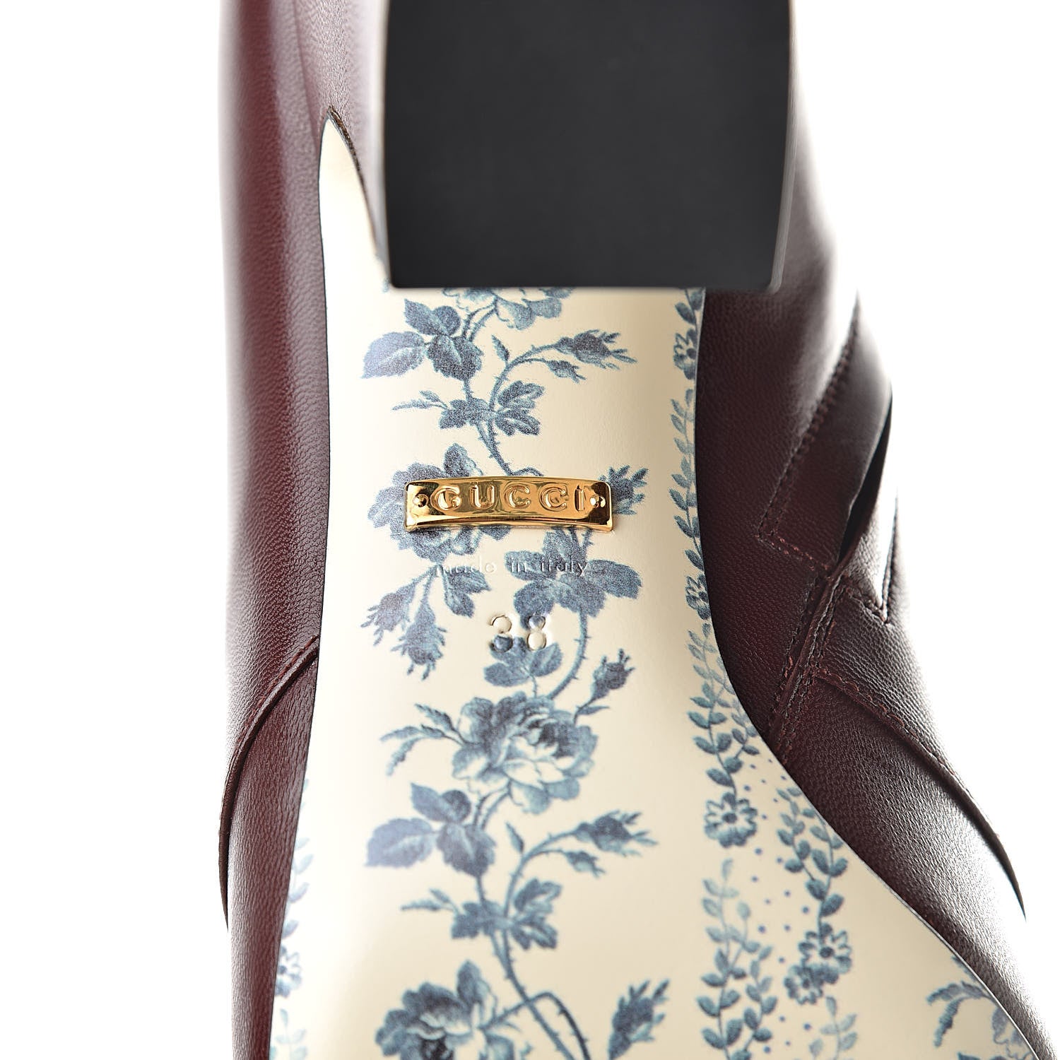 Gucci Malaga Kid GG Victoire 95mm Ankle Boots 38 Vintage Bordeaux 6 of 9