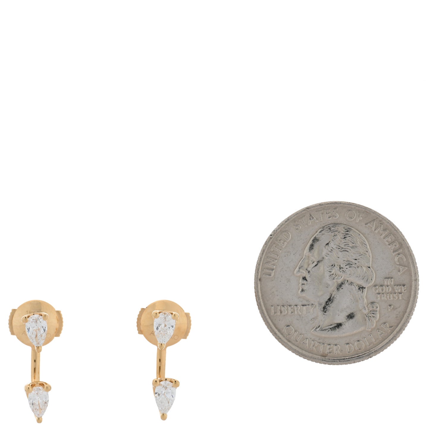 Anita Ko 18K Yellow Gold Diamond Pear Orbit Earrings 2 of 4