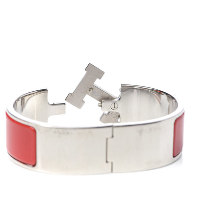 Hermes Enamel Wide Clic Clac H Bracelet GM Red 4 of 5