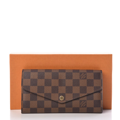 Louis Vuitton Damier Ebene Sarah Wallet NM Rose Ballerine 9 of 9