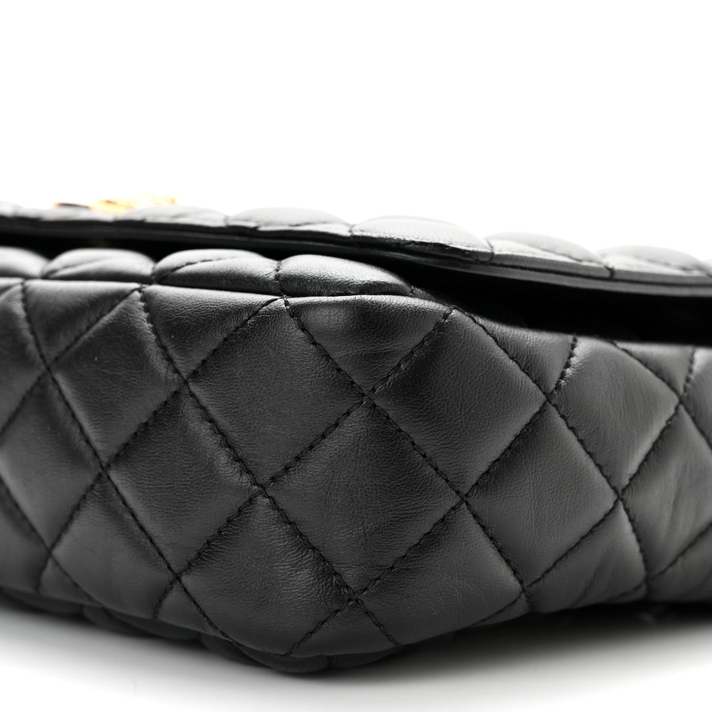 Nappa Quilted La Medusa Chain Crossbody Black
