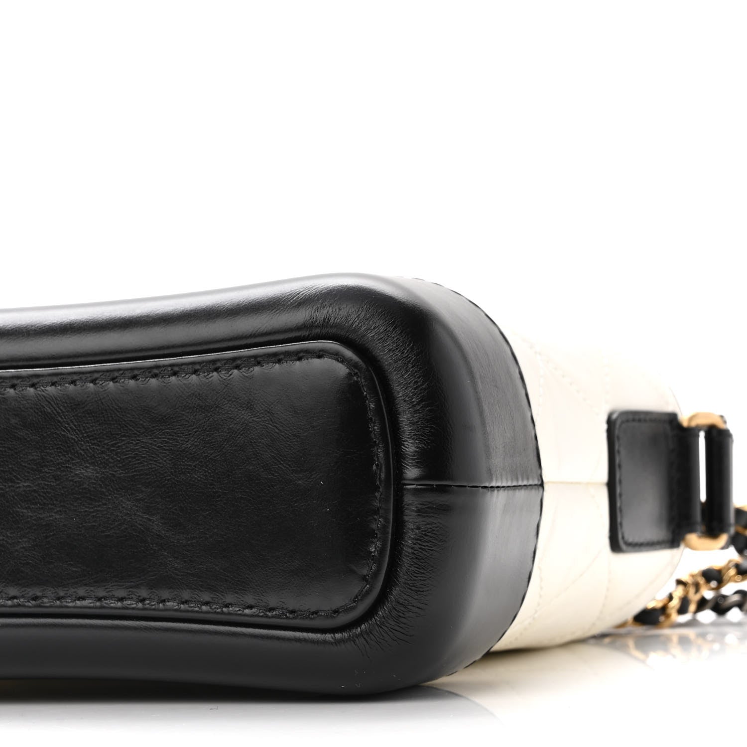 Chanel Aged Calfskin Quilted Small Gabrielle Hobo Black White 10 of 11