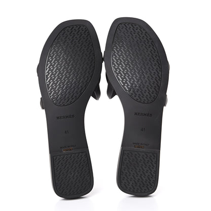 Hermes Rubber Aloha Sandals 41 Black 5 of 8