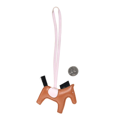 Hermes Milo Lambskin Horse Hair Grigri Rodeo Horse Bag Charm PM Gold Mauve Pale Black 2 of 3