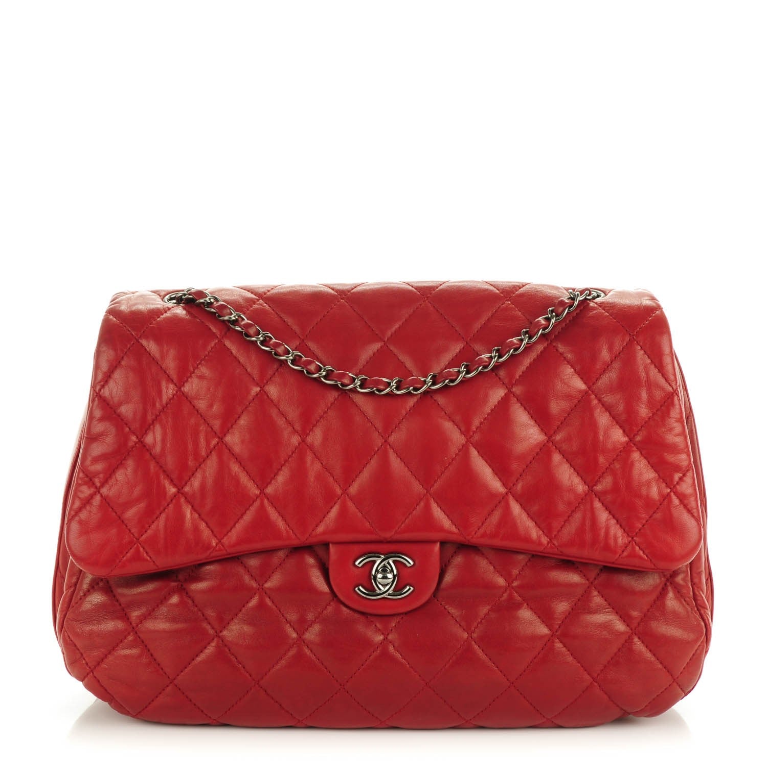 Chanel Lambskin Quilted 3 Maxi Flap Bag Red 1 of 7