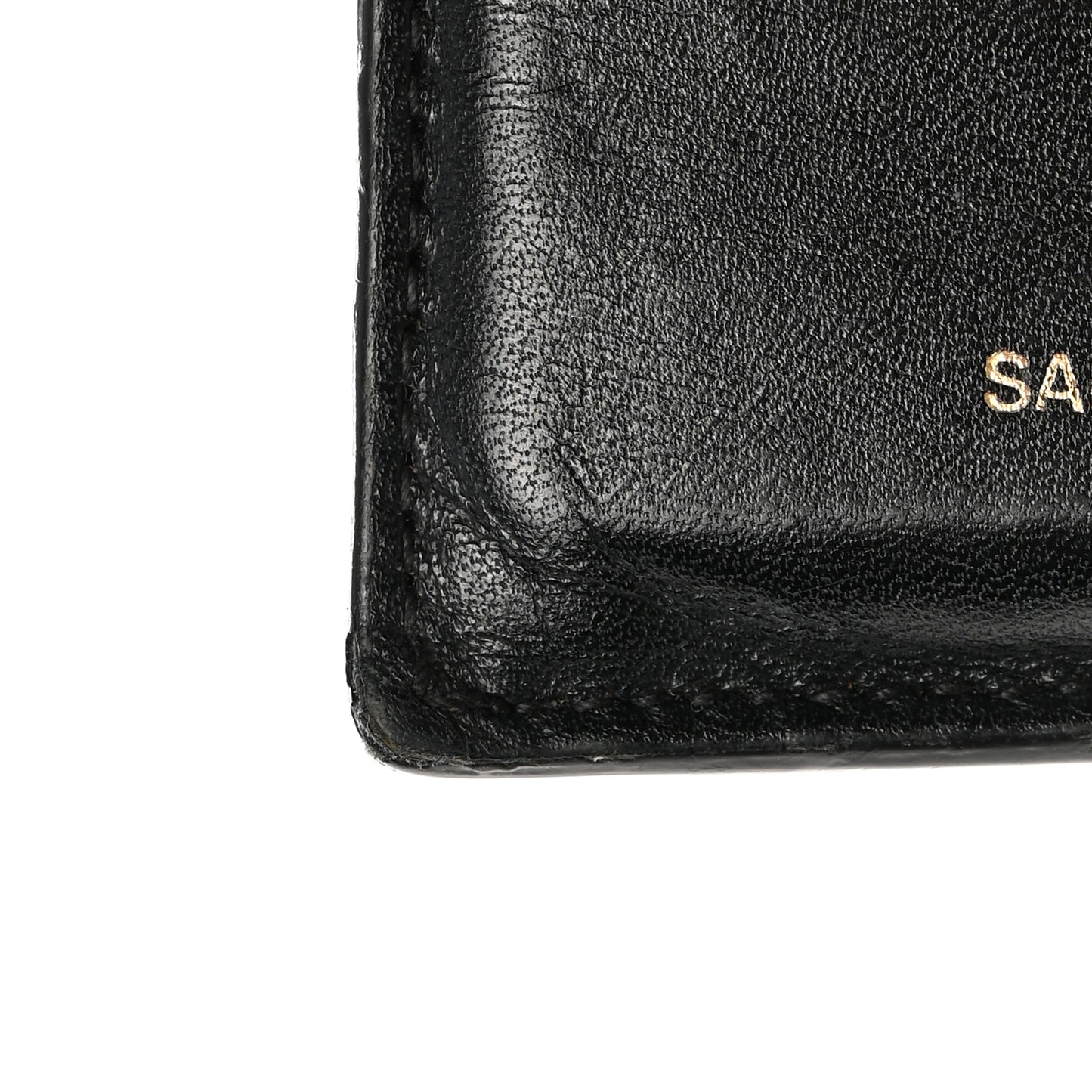 Calfskin 5 Fragments Zip Pouch Card Holder Black
