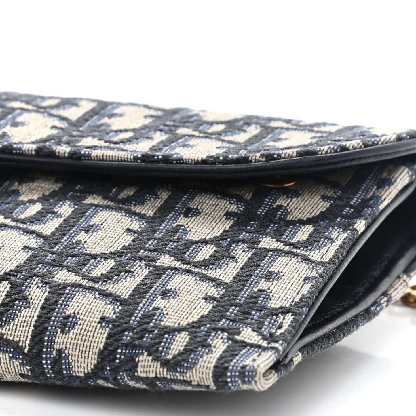 Oblique Saddle Chain Long Wallet Blue