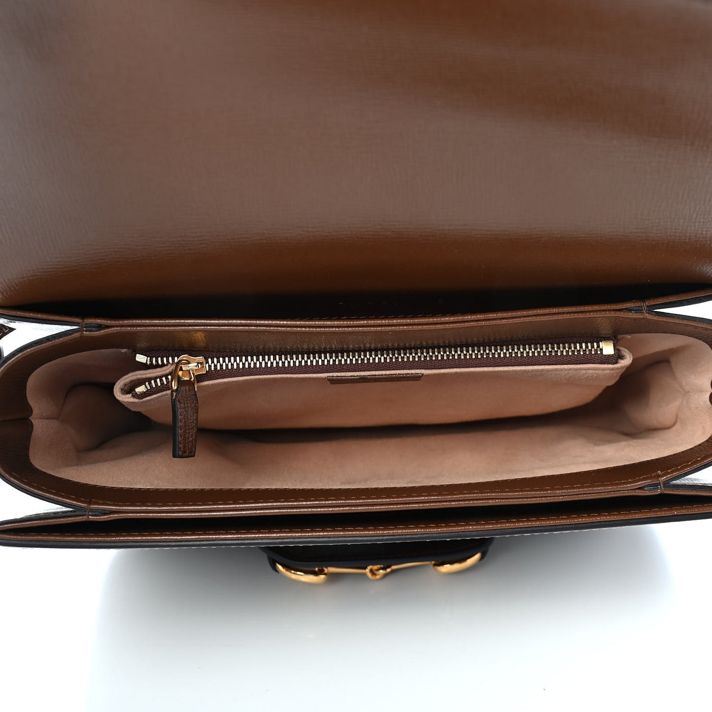 GG Supreme Monogram Horsebit 1955 Shoulder Bag Beige Brown Sugar