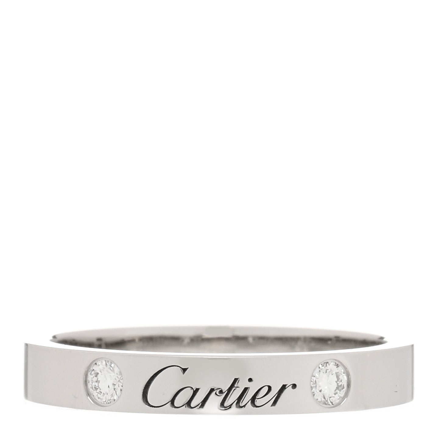 Platinum 2 Diamond 3mm C De Cartier Wedding Band Ring 53 6.5