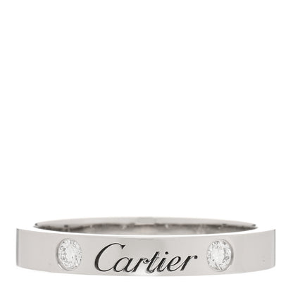 Cartier Platinum 2 Diamond 3mm C De Cartier Wedding Band Ring 53 6.5 1 of 4