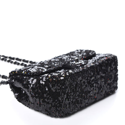 Chanel Sequin Medium Single Flap Multicolor Black 3 of 10