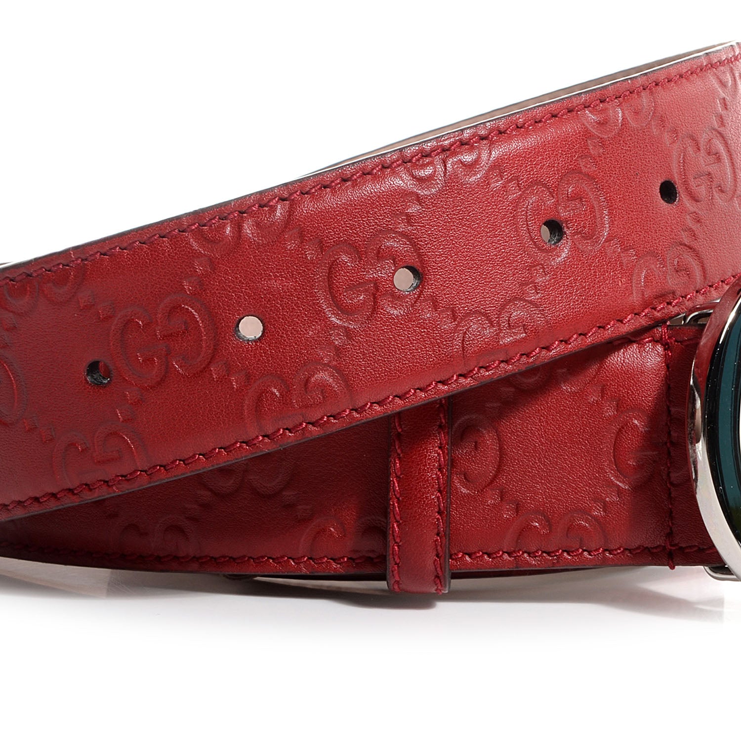 Gucci Guccissima GG Belt 95 38 Red 3 of 4