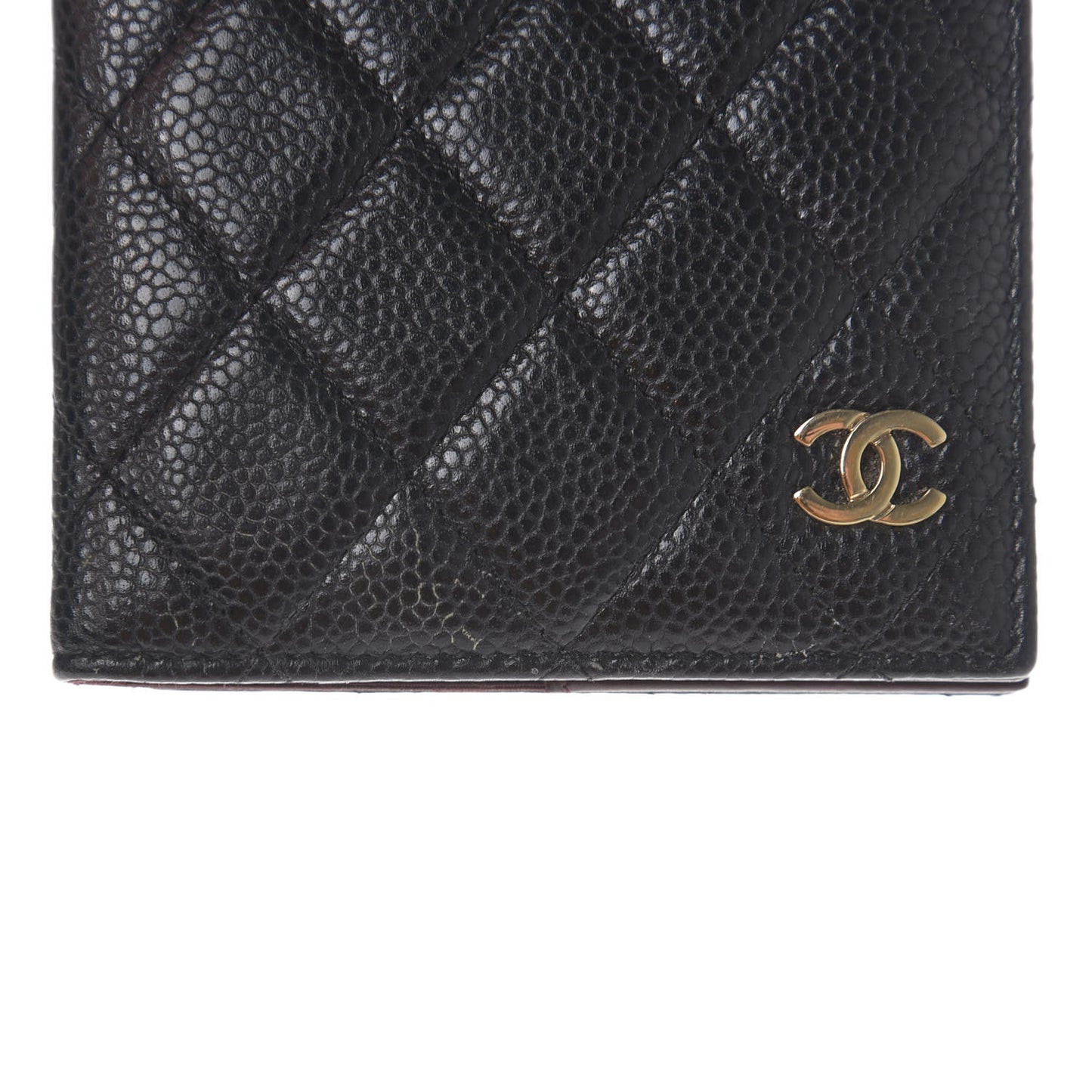 Caviar Quilted Passport Holder Black