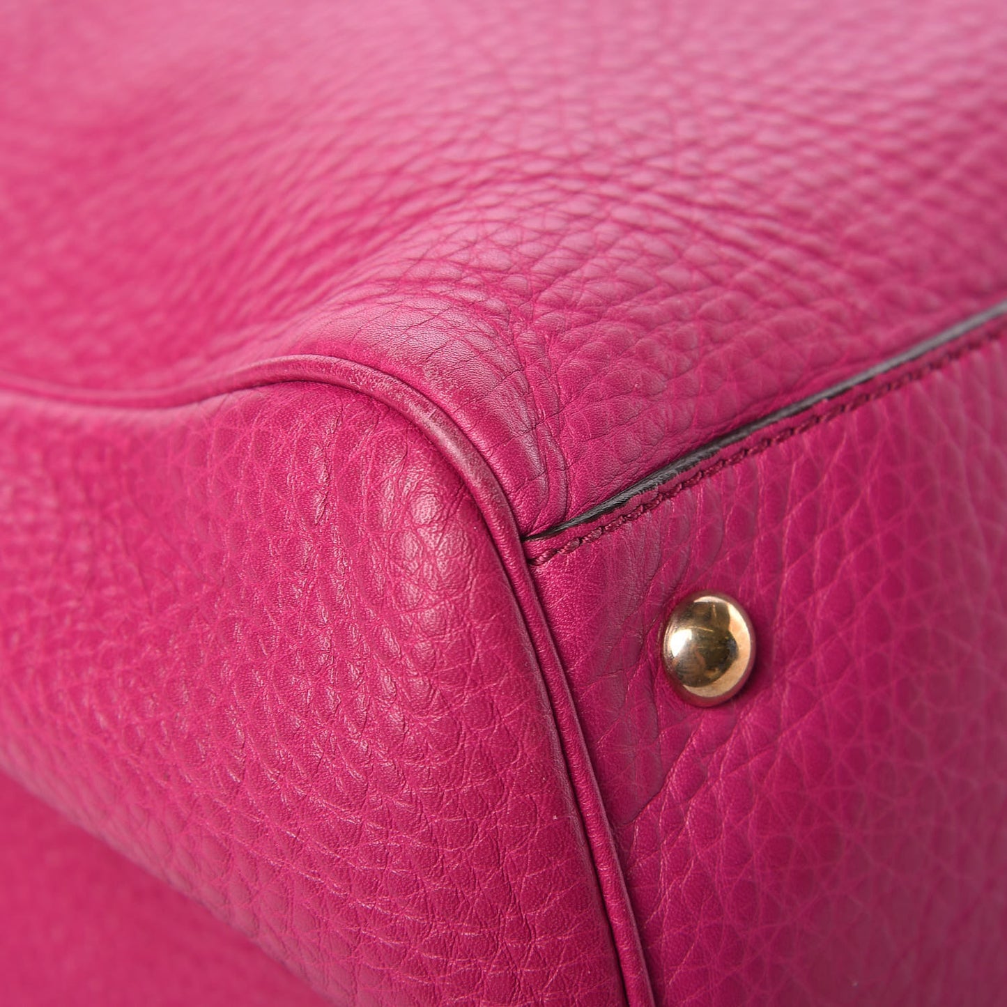 Pebbled Calfskin Large Bamboo Shopper Tote Bright Bougainvillea