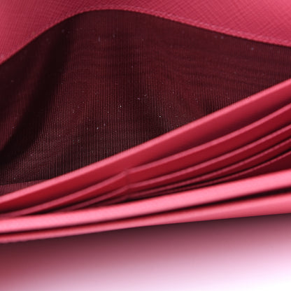 Prada Saffiano Metal Bar Chain Wallet Peonia 7 of 10