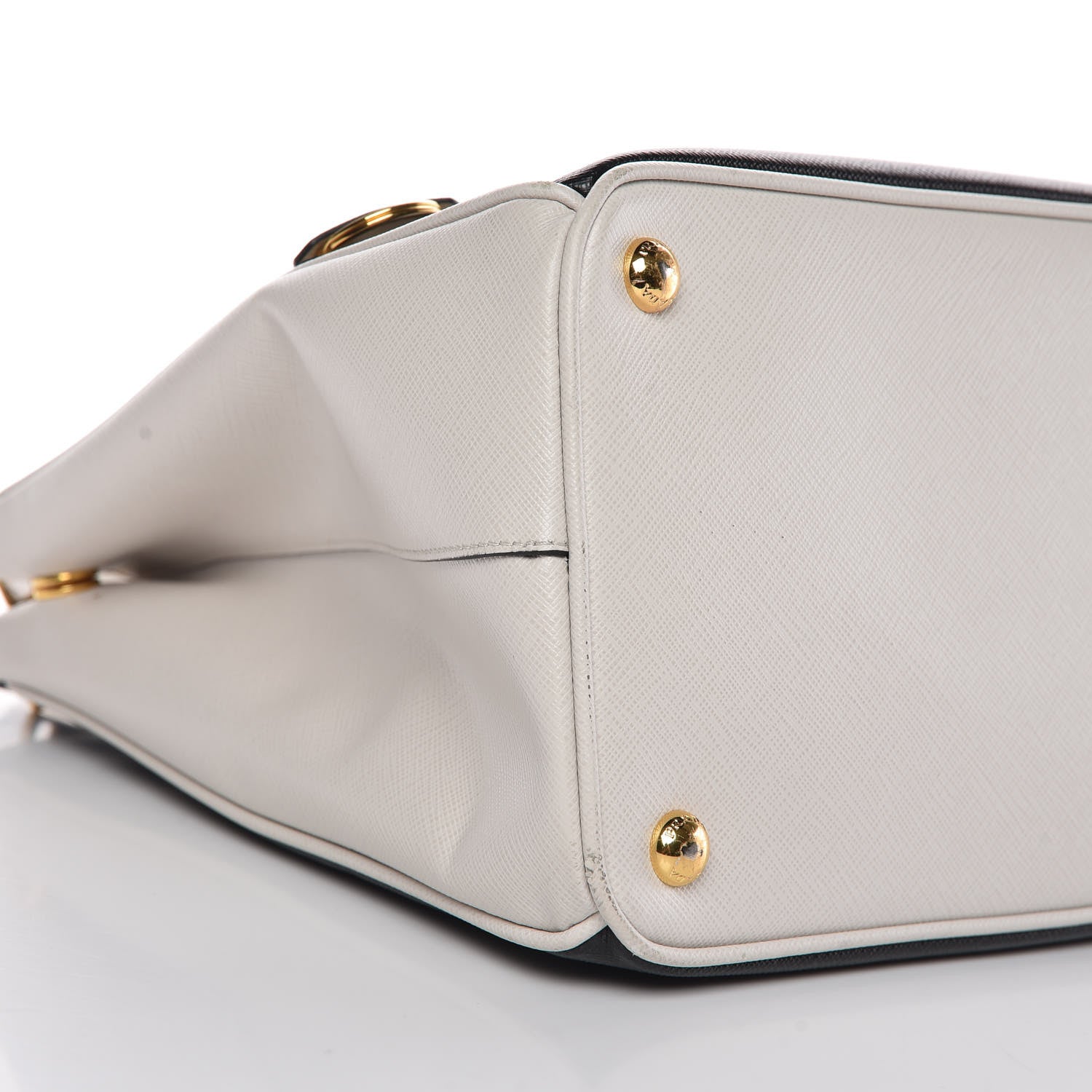 Prada Saffiano Lux Bi-Color Medium Galleria Double Zip Tote Black White 9 of 10