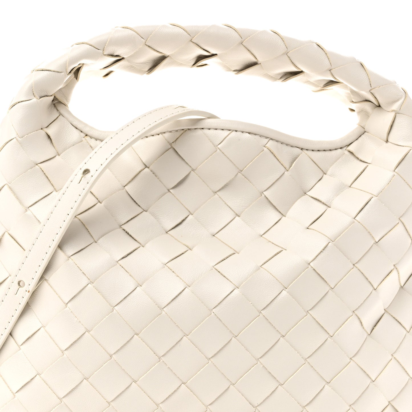Calfskin Intrecciato Mini Hop White