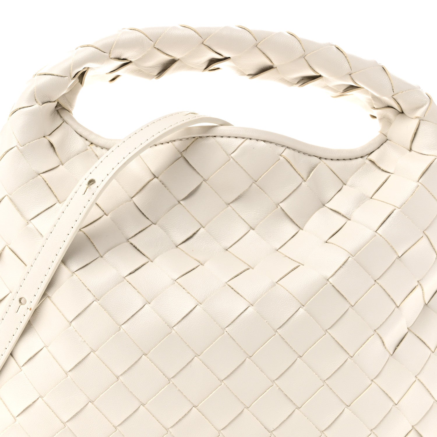 Bottega Veneta Calfskin Intrecciato Mini Hop White 7 of 9