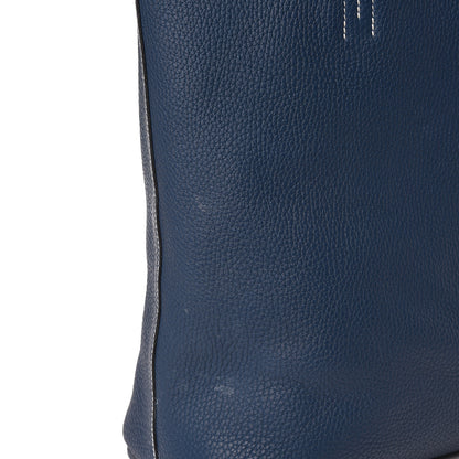 Hermes Taurillon Clemence Double Sens 36 Reversible Tote Iris Bleu De Malte 20 of 20
