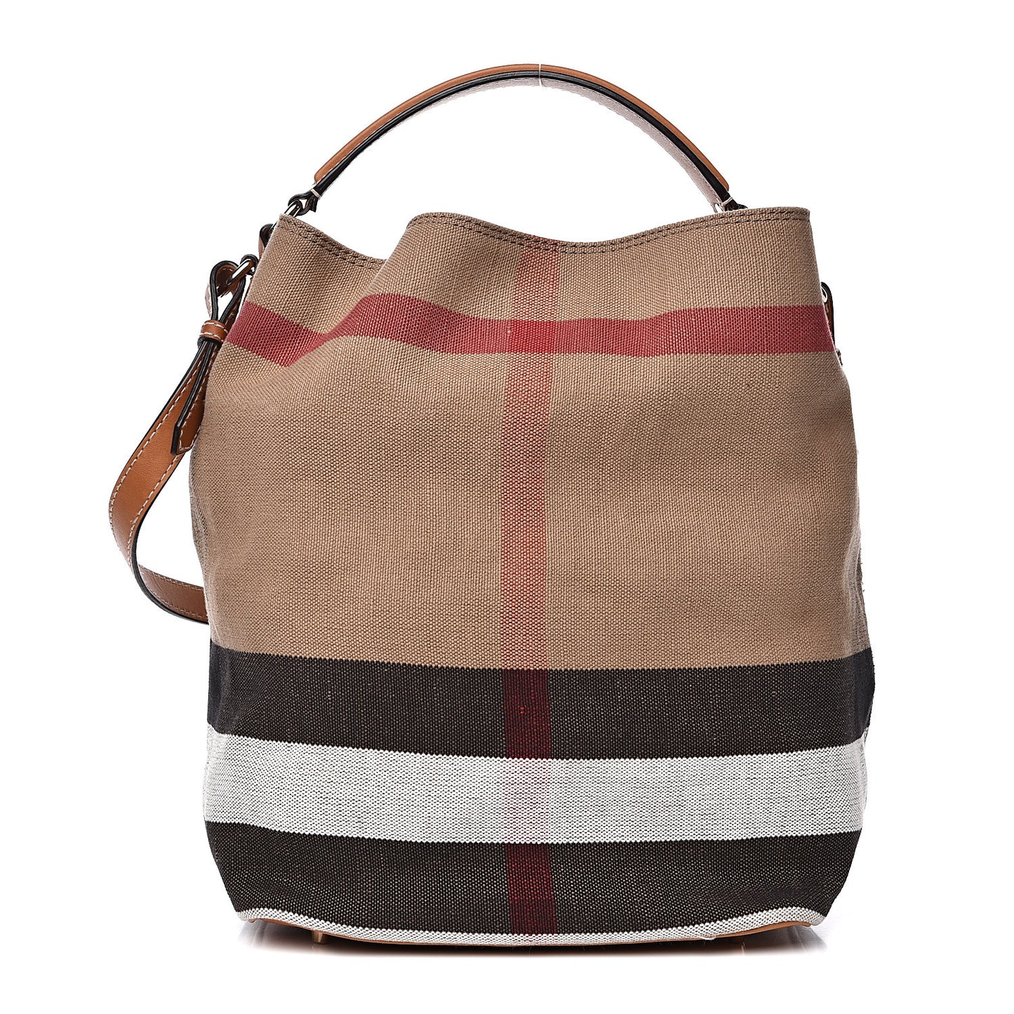 Canvas Mega Check Medium Ashby Hobo Saddle Brown
