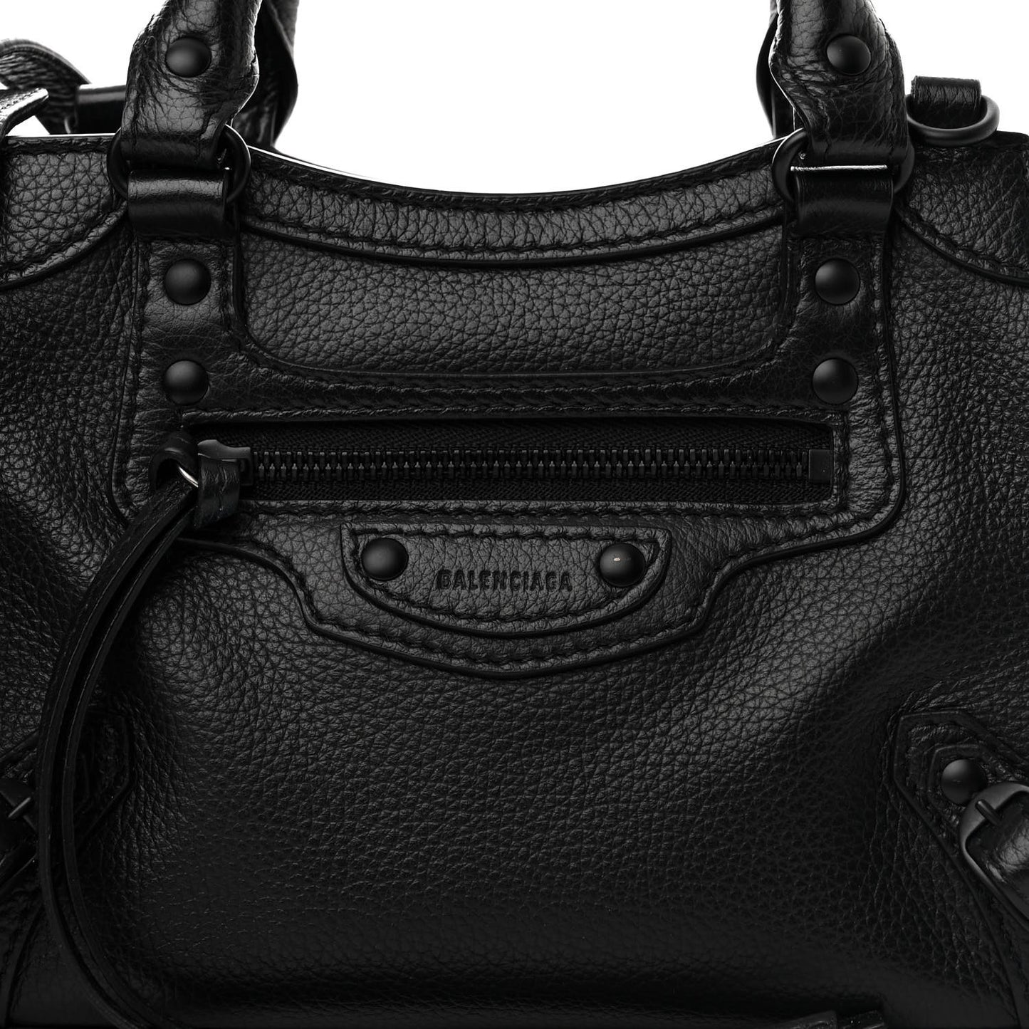 Grained Calfskin Neo Classic Black Hardware Mini City Black