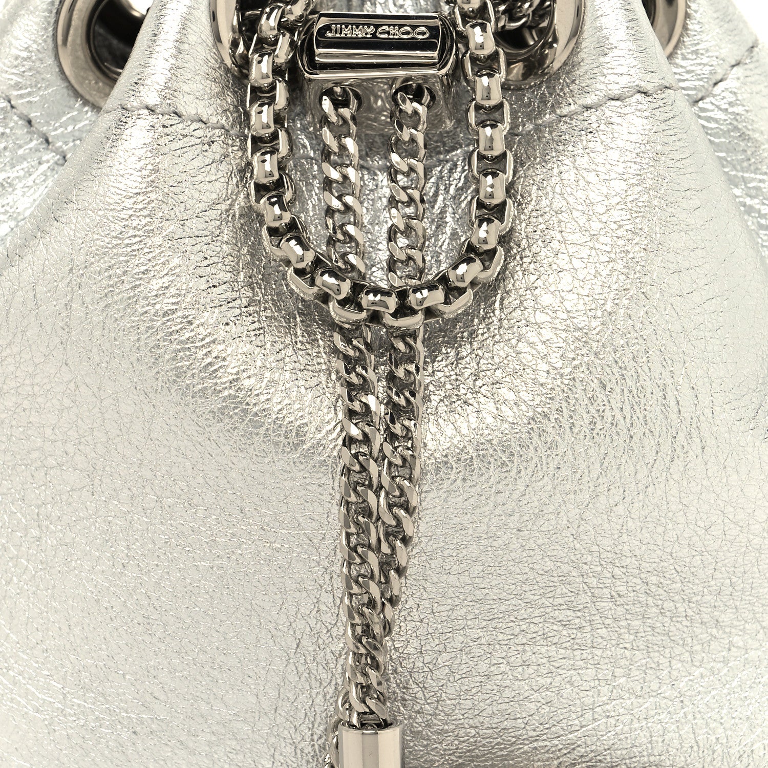 Jimmy Choo Metallic Nappa Micro Bon Bon Bag Silver 7 of 9