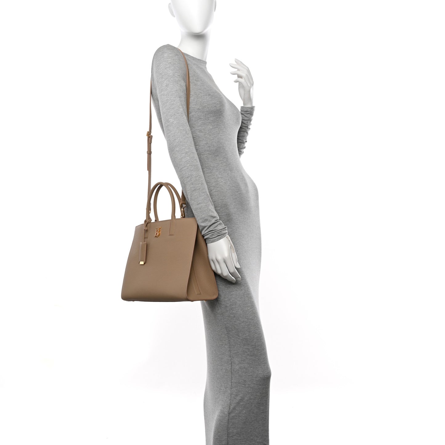Grained Calfskin Small Frances Tote Oat Beige