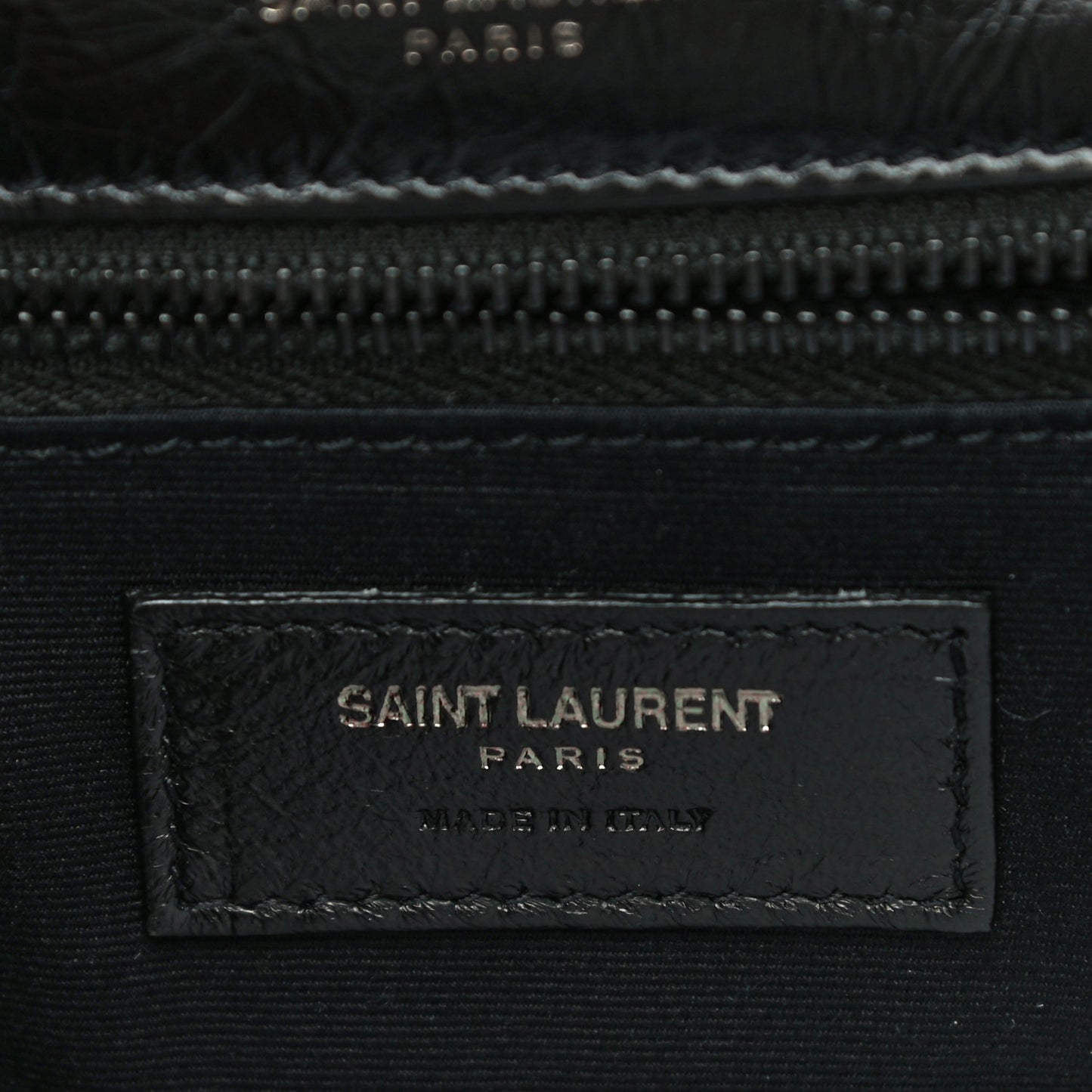 Crinkled Calfskin Matelasse Monogram Medium Niki Chain Satchel Black