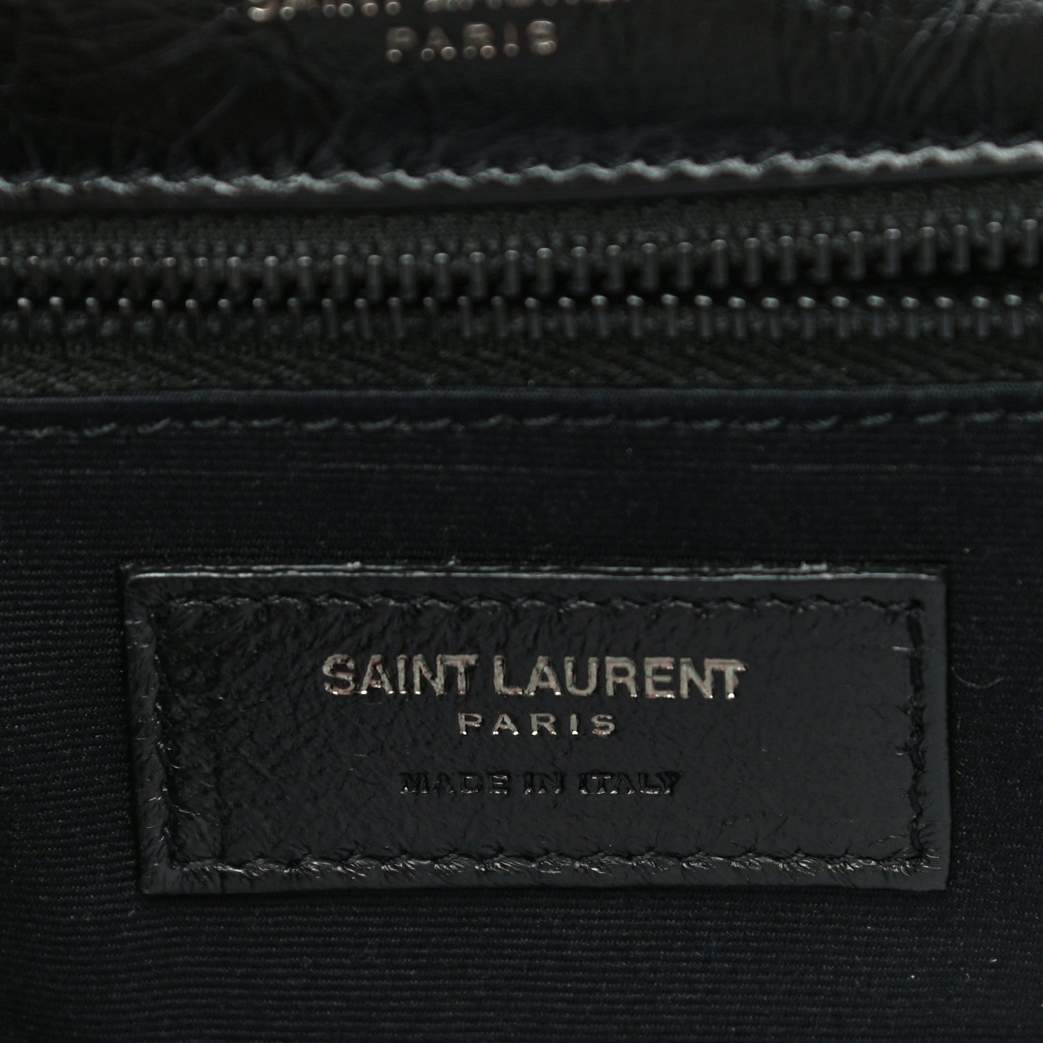 Saint Laurent Crinkled Calfskin Matelasse Monogram Medium Niki Chain Satchel Black 7 of 13