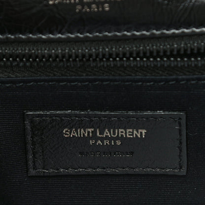 Saint Laurent Crinkled Calfskin Matelasse Monogram Medium Niki Chain Satchel Black 7 of 13