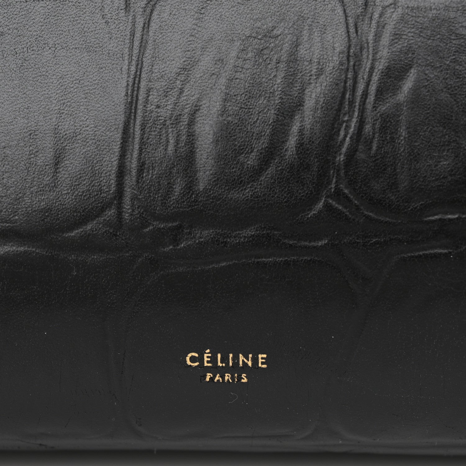 Celine Calfskin Crocodile Embossed Small Belt Bag Black 6 of 22