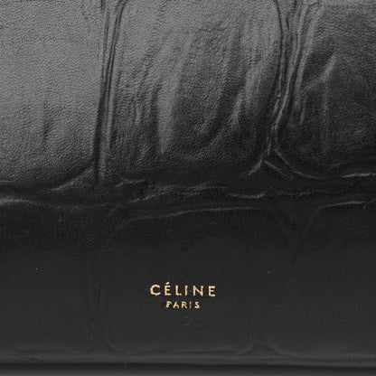 Celine Calfskin Crocodile Embossed Small Belt Bag Black 6 of 22