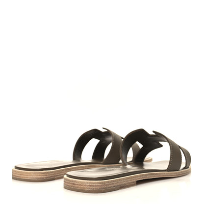 Hermes Epsom Oran Sandals 38.5 Etoupe 4 of 9