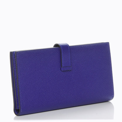 Hermes Epsom Bearn Gusset Wallet Bleu Electrique 3 of 9