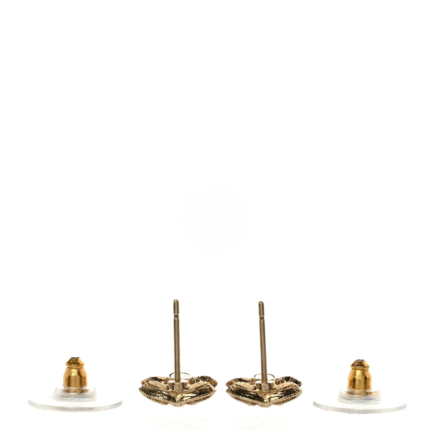 Chanel Crystal Timeless CC Earrings Light Gold 3 of 4
