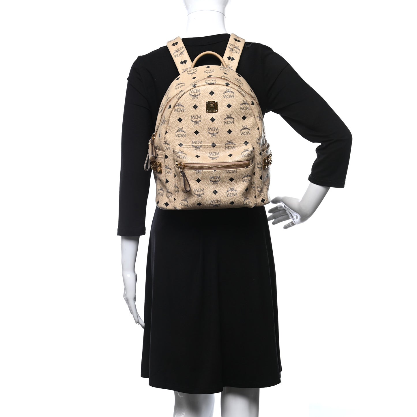 Visetos Small Side Stud Stark Backpack Beige