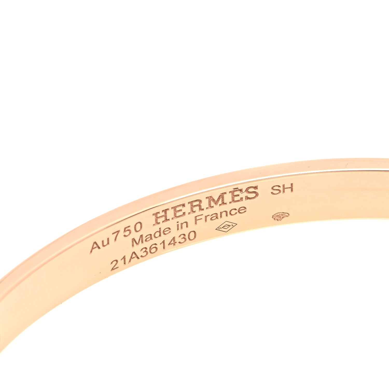Hermes 18K Rose Gold Diamond PM H D'Ancre Bracelet SH 3 of 4
