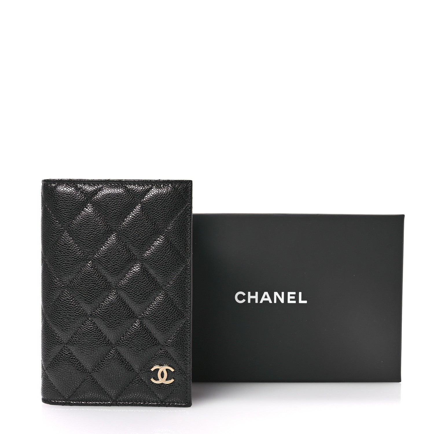 Chanel Iridescent Caviar Quilted Passport Holder Black 8 of 8