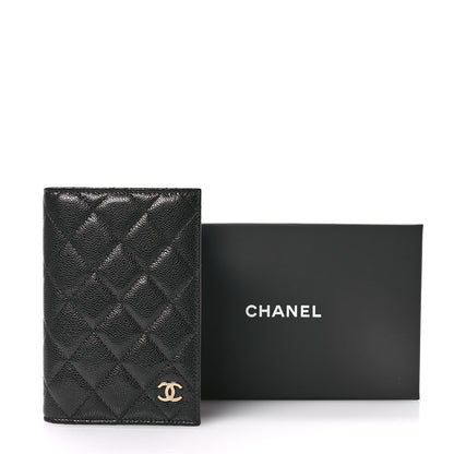 Chanel Iridescent Caviar Quilted Passport Holder Black 8 of 8